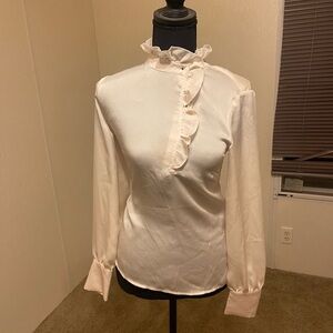H&M Cream Ruffled Blouse